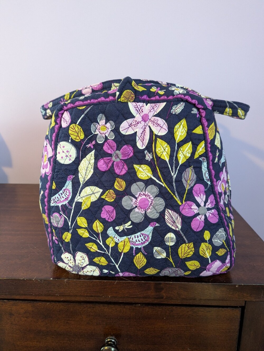 Vera Bradley Large Duffel Tote Floral Nightingale Purple Quilted Bag - Picture 4 of 10